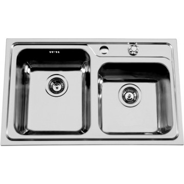 Kuchyňské dřezy - Sinks Sinks ALFA 800 DUO V 0,7mm levý texturovaný
