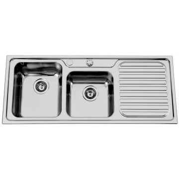 Kuchyňské dřezy - Sinks Sinks CAPRICE 1200 DUO V 0,7mm pravý leštěný