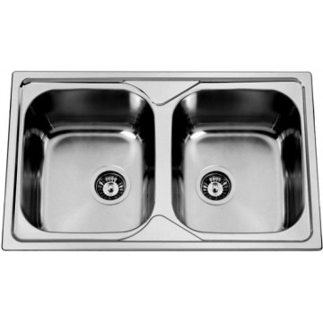 Kuchyňské dřezy - Sinks OKIOPLUS 800 DUO V 0,7mm leštěný