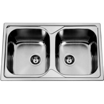 Kuchyňské dřezy - Sinks OKIOPLUS 800 DUO V 0,7mm leštěný