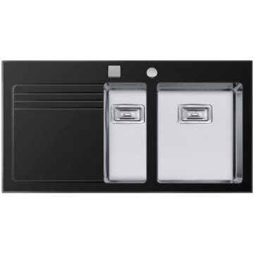 Kuchyňské dřezy - Sinks GLASS 1000.1 černý pravý 1,2mm