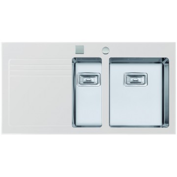 Kuchyňské dřezy - Sinks GLASS 1000.1 bílý pravý 1,2mm