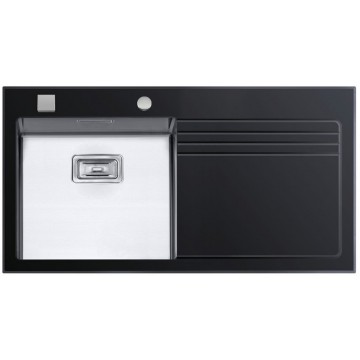 Kuchyňské dřezy - Sinks GLASS 1000 černý levý 1,2mm