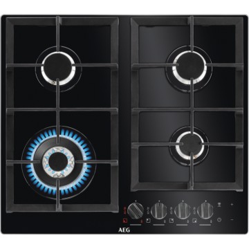 Vestavné spotřebiče - AEG Mastery HKB64540NB varná plynová deska, Hob2Hood, černá, 59 cm