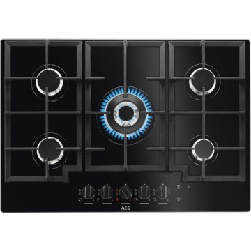 Vestavné spotřebiče - AEG Mastery HKB75540NB varná plynová deska, černá, Hob2Hood, 74 cm