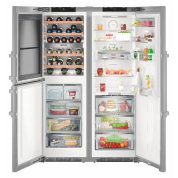 Volně stojící spotřebiče - Liebherr SBSes 8486 americká lednice, NoFrost, IceMaker, vinotéka, nerez - 5 let záruka
