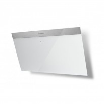 Faber DAISY PLUS WH A80  - komínový odsavač, nerez / bílé sklo s nerez páskem, šířka 80cm
